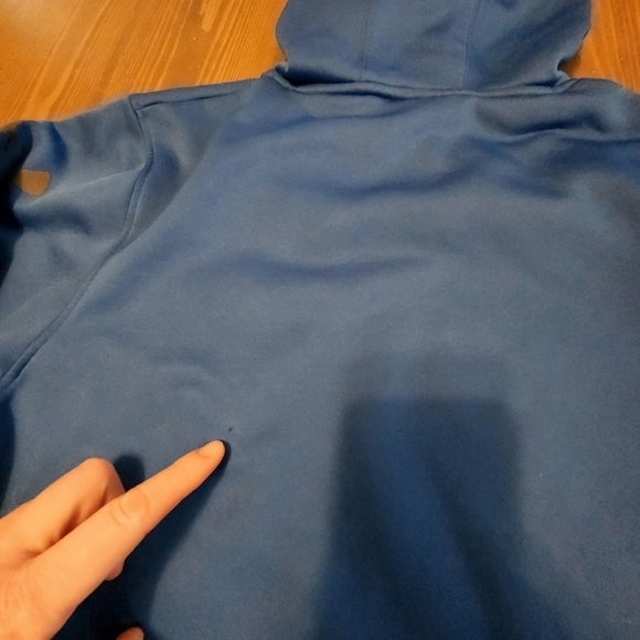 Men's Size Large Under Armour Hoodie Blue With Front Kangaroo Pockets See Pics - Picture 11 of 14